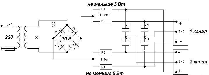 УМЗЧ Акулиничева с широкополосной ООС (36 Вт/4 Ом)