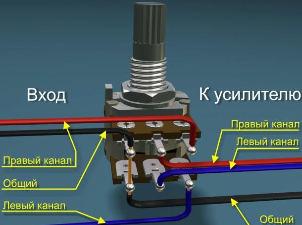 Распайка регулятора громкости в УМЗЧ и немного теории