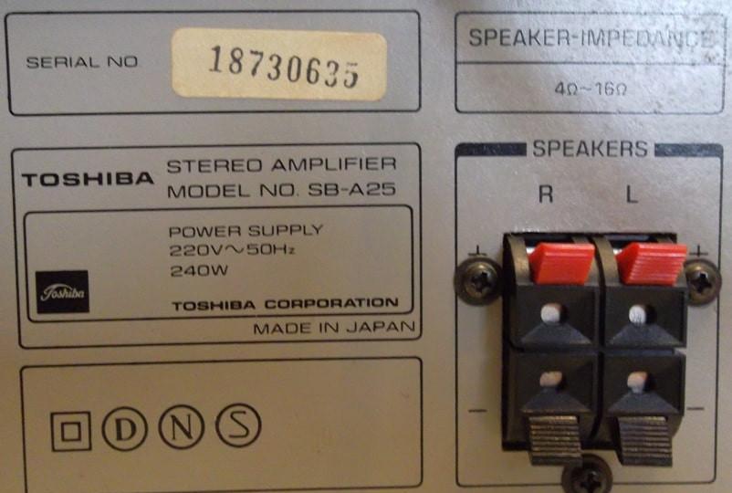 Схема подключения усилителя Toshiba SB-A25