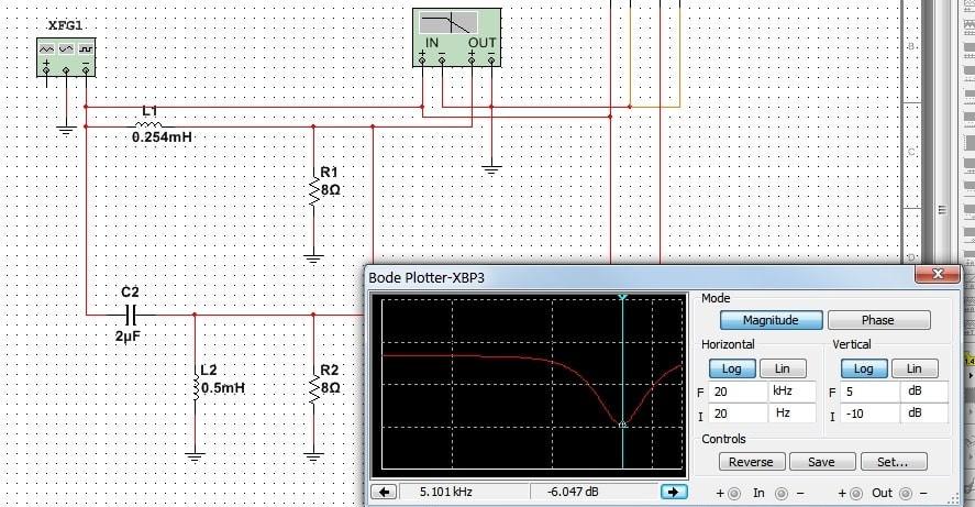 Работа разделительного фильтра 1 порядка