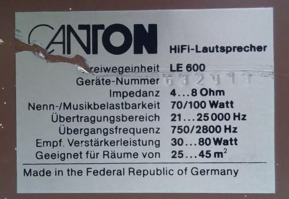 Canton LE 600