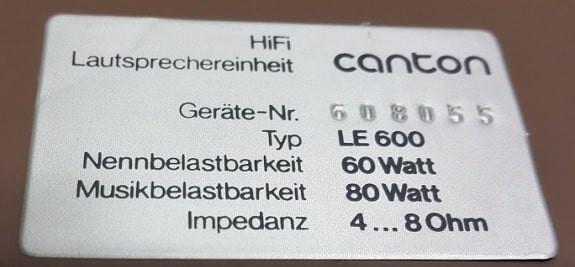 Canton LE 600